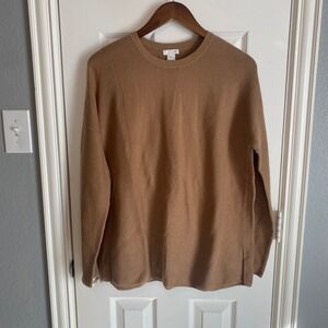 J. Jill Sweater Oversized Brown Crew Neck Long Sleeve Cotton Womens‎ Medium